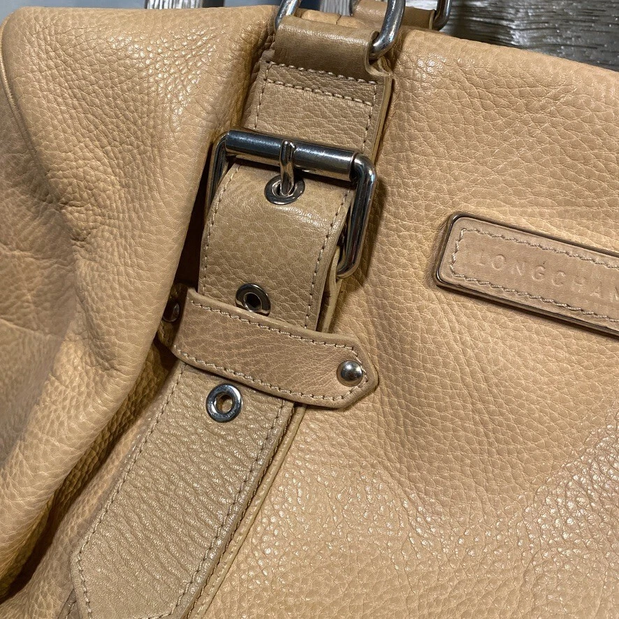 Borsa tote Longchamp Kate Moss Gloucester beige pelle borsone vintage Francia