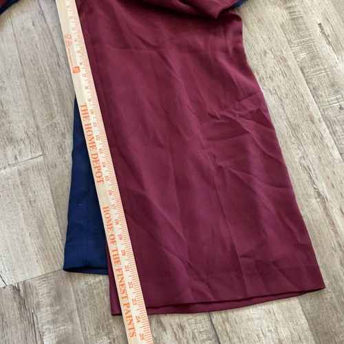 Pair Of 2 Halogen Womens Navy Blue Plum Maroon Wide Leg Flare Pants Crop Size 14 - Picture 5 of 8