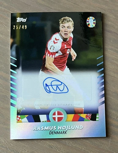 TOPPS “I Am Jose Mourinho” EURO 2024 Card Rasmus Hojlund Autograph Auto /49