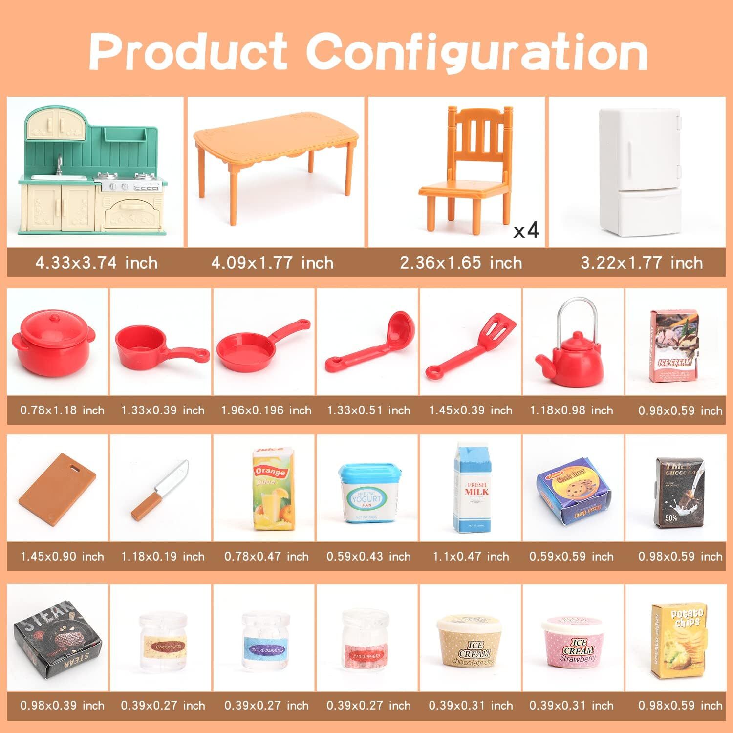 Dollhouse Furniture Set for Kids Toys Miniature Doll House Accessories... eBay