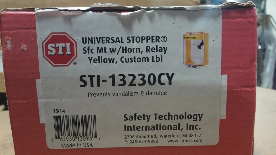 Tecnología STI SAFETY STI-13230CY Sfc Mt con relé de bocina amarillo tapón universal Foto 2 de 3