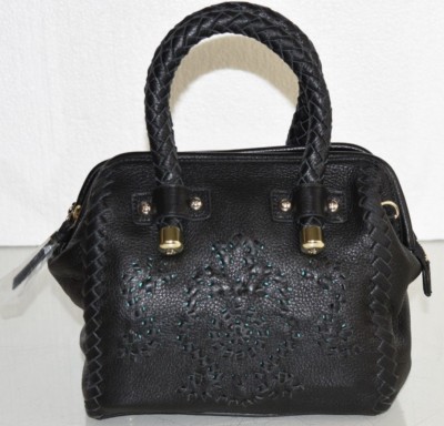 $248 New Jack Rogers MARA Satchel Black Leather Handle Bag  display picture 2