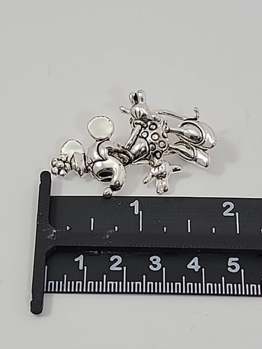 Vintage Disney Napier Minnie Mouse Silver Tone Brooch Pin 2 Inch - Picture 7 of 8