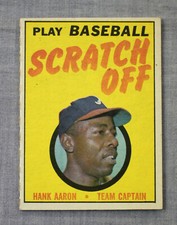 Hank Aaron HOF 1970 Topps Play Baseball Scratch Off Baseball Card - Unscratched