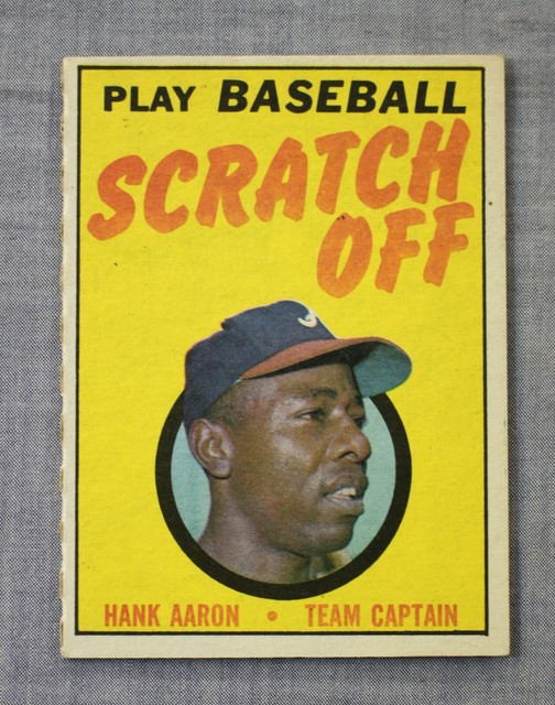 Hank Aaron HOF 1970 Topps Play Baseball Scratch Off Baseball Card - Unscratched
