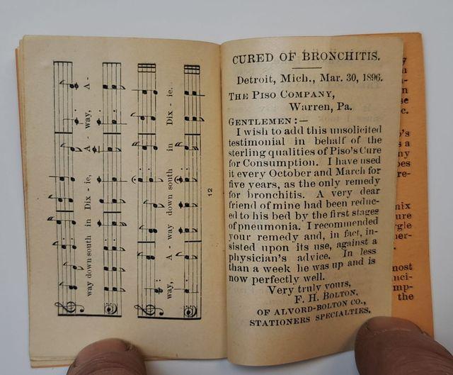 Piso's Cure Remedy Antique Quack Medicine Mini Booklet with Dixie's