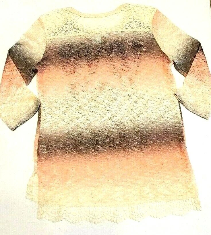 Self Esteem Girls Loose Knit Lace Pink Gray Beige Burgandy Love Love Sz M EUC - Image 2 of 3