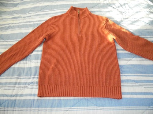 Zip Pullover Sweater Rust Color 