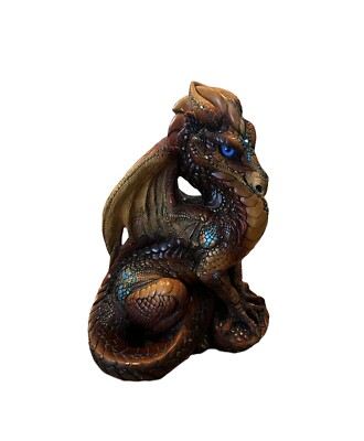 置物 vintage windstone editions dragon Windstone Editions Young Dragon Peacock Pena Vintage 1988 North