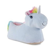 Girls Unicorn Blue Plush Bootie Slipper Shoes - Size 2/3 - Youth