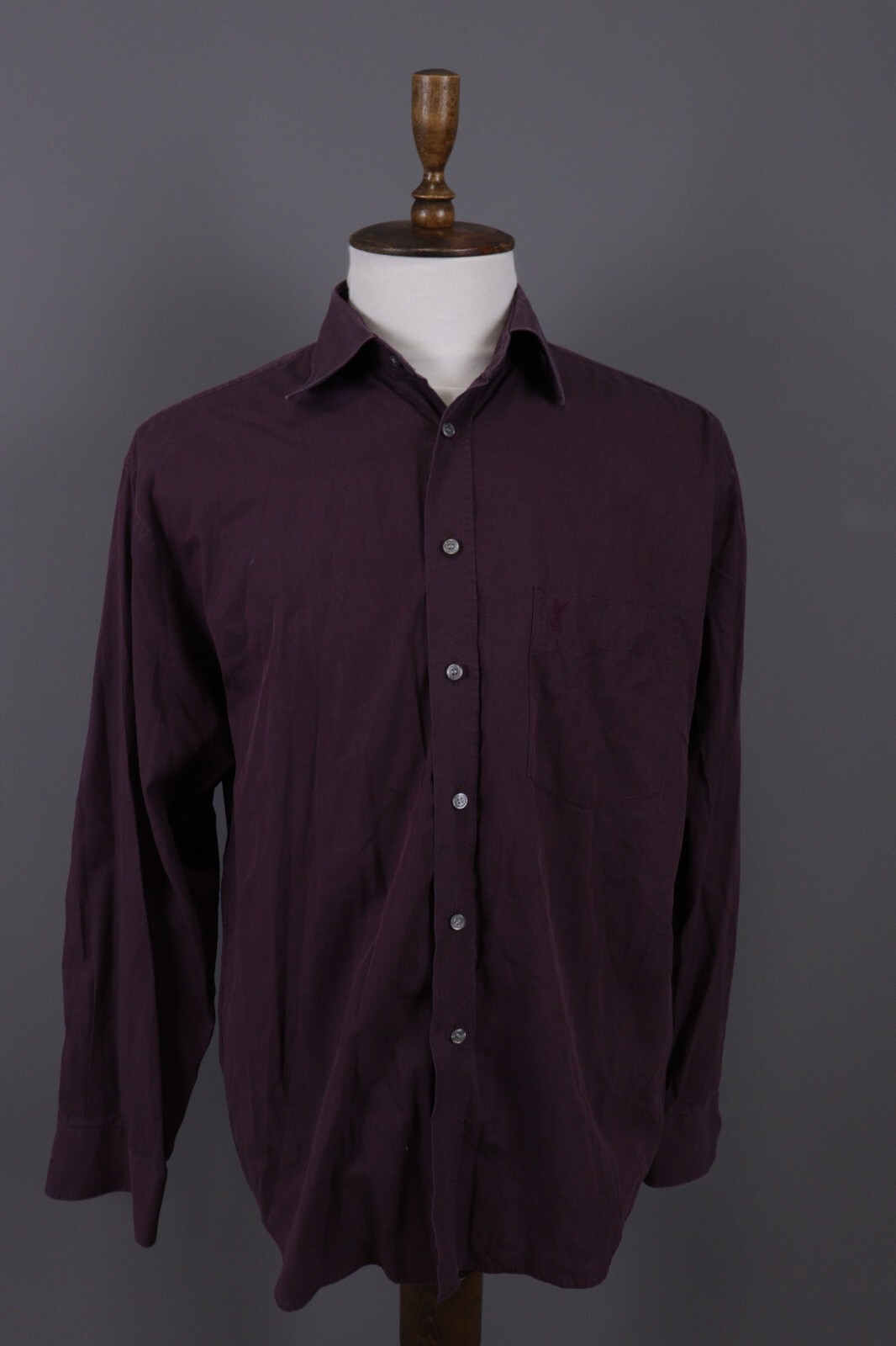 Camicia abito YSL VintageYves Saint Laurent viola maniche lunghe 41 16