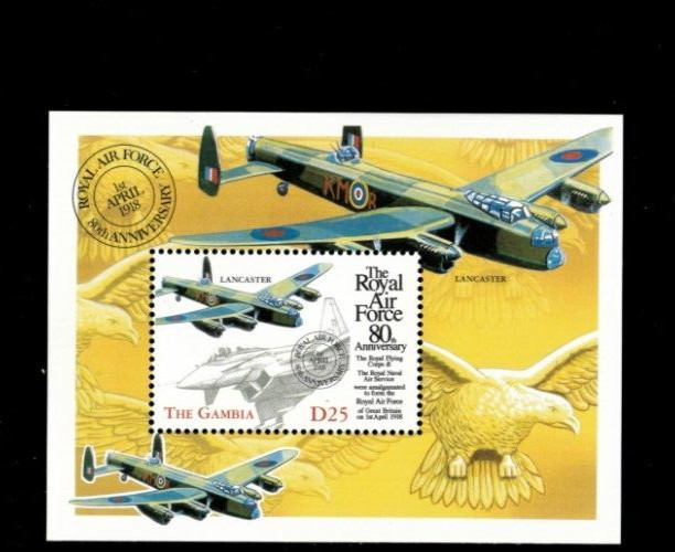 VINTAGE CLASSICS Gambia 1998 Royal Air Force Souvenir Stamp sheet Scott 2081 MNH