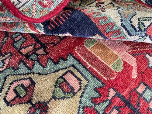 ANTIQUE KAZAK RUG, HAND MADE WOOL VINTAGE CAUCASIAN CARPET (10FT X 5FT) CLEAN - Picture 11 of 12