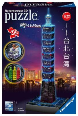 Taipei 101 bei Nacht 3D Puzzle 216 Teile (2019, Game)