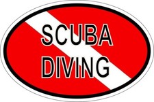 Sticker oval flag vinyl country code scuba diving diver dive