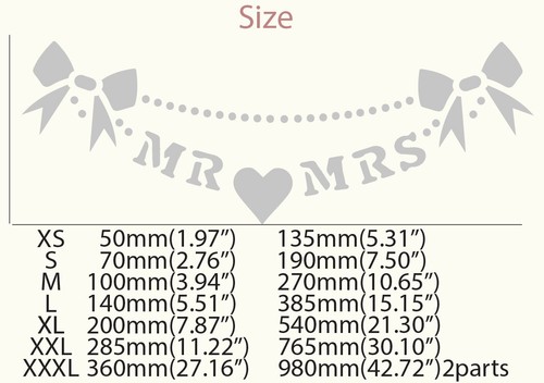 Mr & Mrs Stencil Wedding Love Heart Vintage Shabby Chic Wall Furniture Craft HE2 - Picture 4 of 11