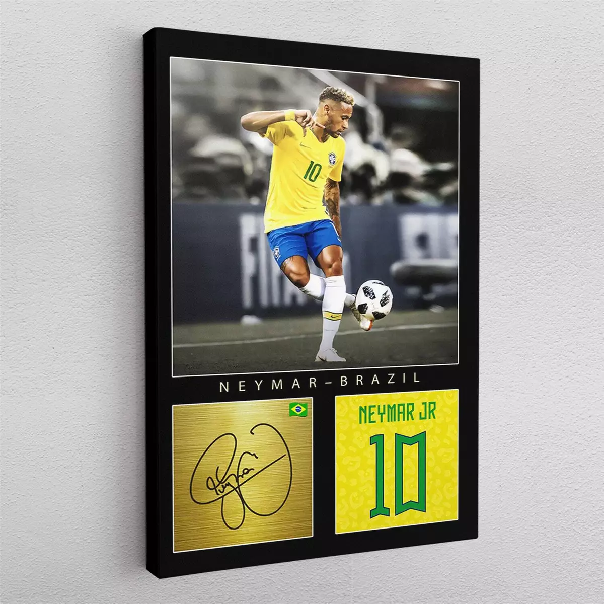 NEYMAR Jr Brazil 10 Football Legends ART Brazil Soccer Art Poster - No Frame