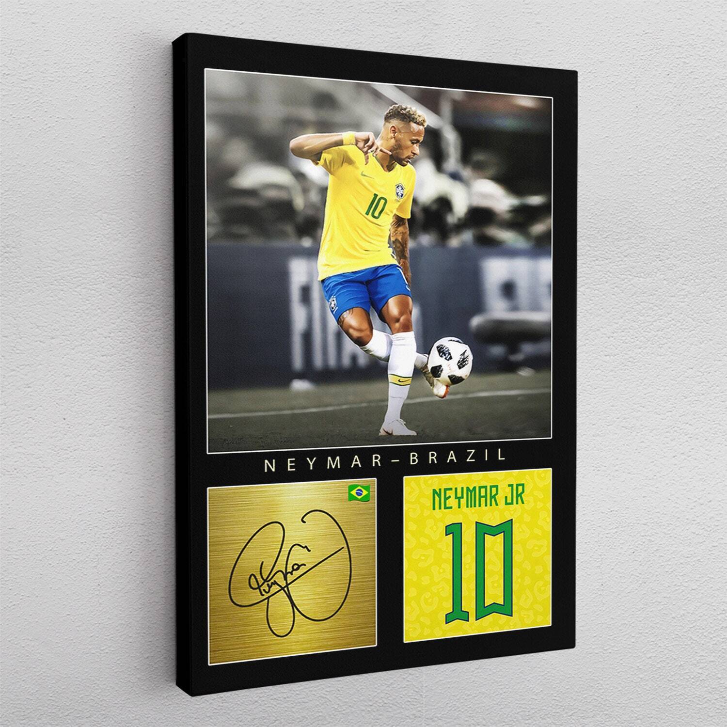 Optional Soccer Stars Neymar Jr Brasil Soccer Poster Canvas 