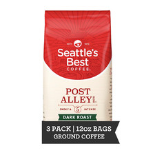 Seattle S Best Coffee, Dark Roast Ground Coffee, Post Alley, 100 Arabica, 3 Bag