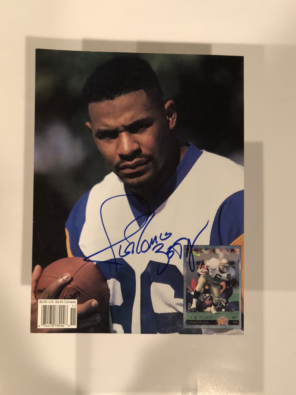 Jerome Bettis Autographed Signed Los Angeles Rams LA RAMS BECKETT (COVER PAGE ONLY) , PHOTO PROOF. HOF!! 