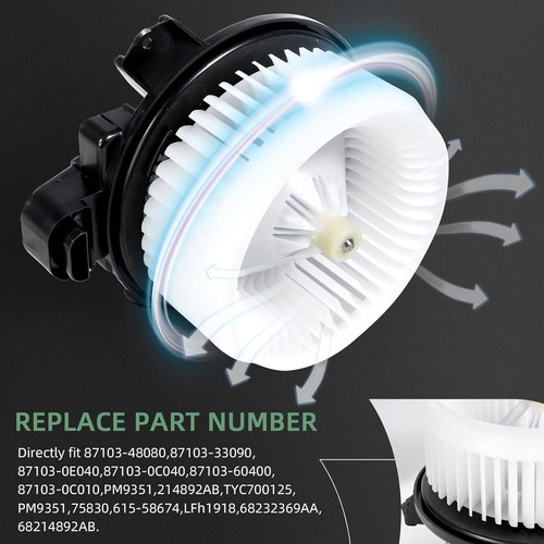 A/C Heater Blower Motor Fan 700308 for 2014 2015-2018 Jeep Wrangler JK Ram 1500 - Foto 3 di 18
