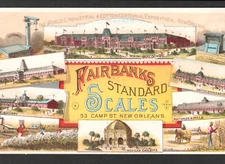 New Orleans World Industrial Cotton Exposition Fairbank Scale RM.1884 Trade Card