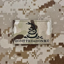 Don't Tread On Me Gadsden Flag Multicam OCP Morale IR Patch - Hook & Loop