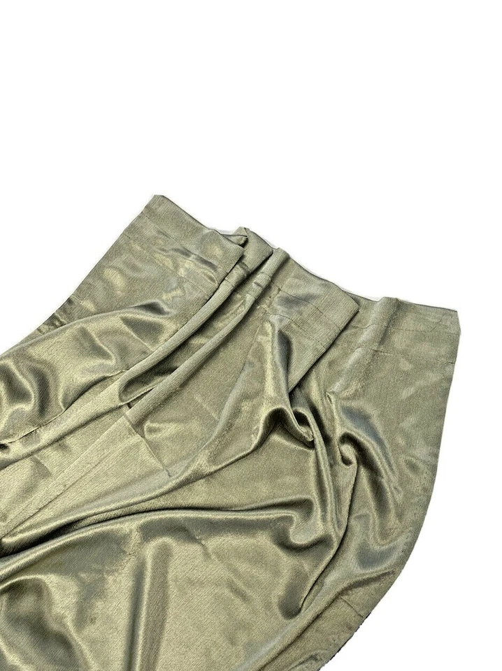 2 件 Royal Velvet JC Penney Sage 绿色窗帘面板 72 长缎面一对设计师 — 第 2/4 张图片