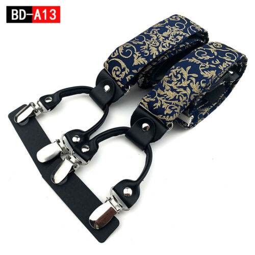 Hosenträger Herren Breit Y Form Leder Mit 6 Starken Clips Damen Hosen Gesche^ - Picture 16 of 27