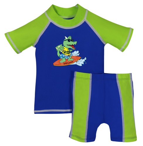 baby toddler boy swimsuit 2 pc set rash guard UPF 50+ sun protection grUVywear - Picture 10 of 11