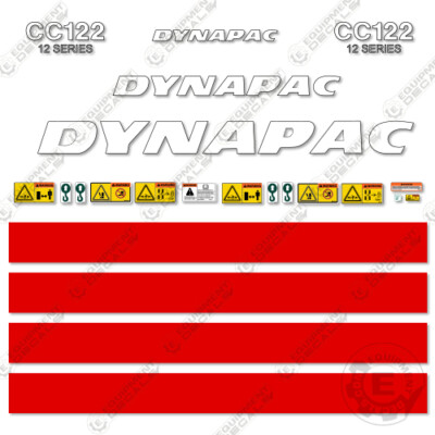 Fits Dynapac CC122 Decal Kit Pneumatic Roller  (12 SERIES)- 7YR OUTDOOR 3M VINYL
