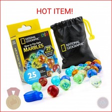 NATIONAL GEOGRAPHIC Glow in The Dark Marbles Refill   25 Glass Marbles That Glow