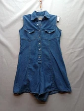 Sostanza Wear Dress Womens 5/6 Blue Jean Denim Snap Up