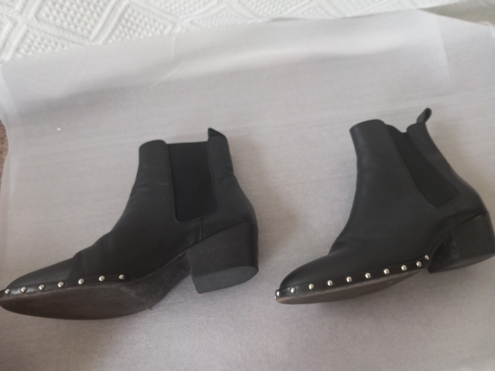 AllSaints Ellis Chelsea boot in black leather with silver-tone stud Size 5 Eu38 image 8