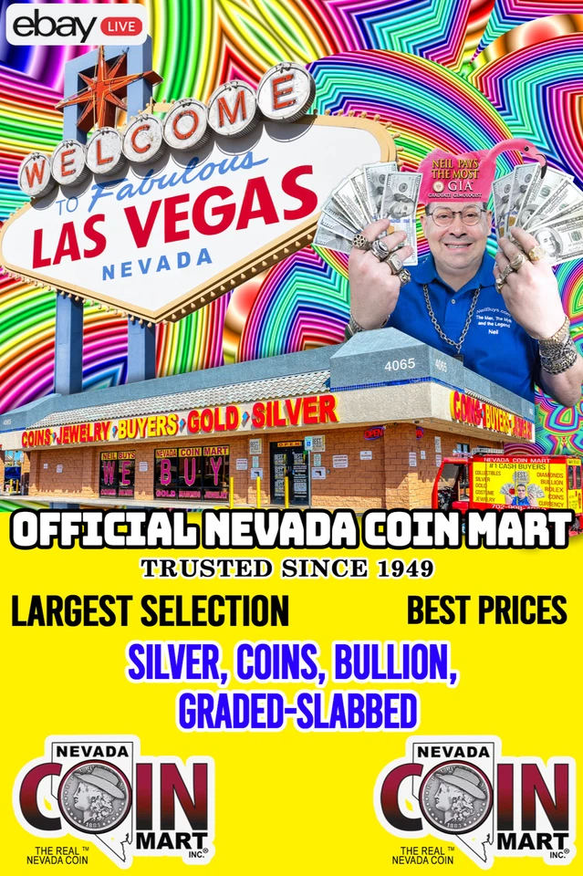$ OFFICIAL NEVADA COIN MART $ SILVER, COINS, BULLION, GRADED-SLABBED $ #J