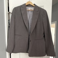 Tahari Arthur S. Levine Women's Gray Blazer Size 10 2 Button