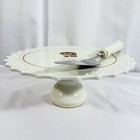 12" Hummel Porcelain Pedestal Cake Plate "Stormy Weather" Danbury Mint With Serv