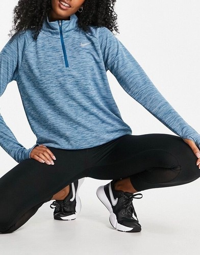 Camiseta para correr Nike Pacer media cremallera talla XS azul claro para mujer - Imagen 4 de 13
