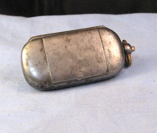 ANTIQUE GUN METAL GOLD FILLED SOVEREIGN COIN STAMP CASE CHATELAINE FOB c1900