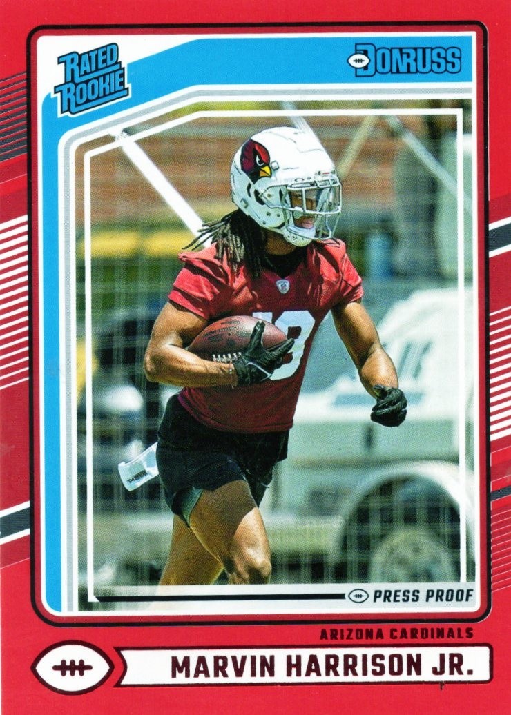 2024 Panini Donruss - Rated Rookie Marvin Harrison Jr. #393 Press Proof Red (RC)