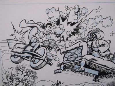 Comic Original Titelbild WASTL (Bastei Verlag)+++Kraftmann WASTL und BUMSI++++++