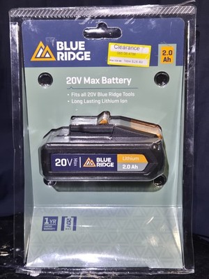 New Blue Ridge Tools 20V Max Battery Lithium Ion 2.0 Ah