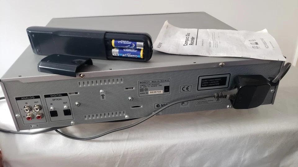 Sony RCD-W100 CD 2 Deck Recorder Silver - Image 4 of 4