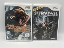 Cabelas Dangerous Hunts 2013 & Survival Shadows Of Katmai Nintendo Wii Game Lot