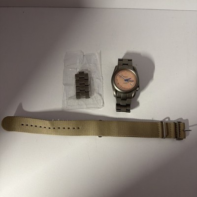 Boderry Voyager Titanium Automatic Mens Watch 40 mmSalmon Dial Two Straps WLinks