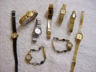 LOT OF  10 + Vintage GOLD FD antique Art Deco lady ELGIN + SCARAB watch watches