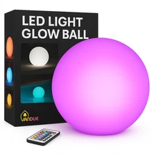 LED Glow Ball Light Orb Sphere – Rechargeable, IP65 Waterproof, Remote Control