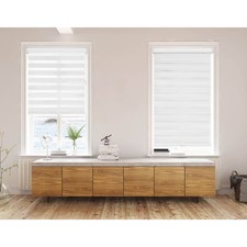 1pc 27"x72" Light Filtering Cordless Zebra Window Shade with Valance White -