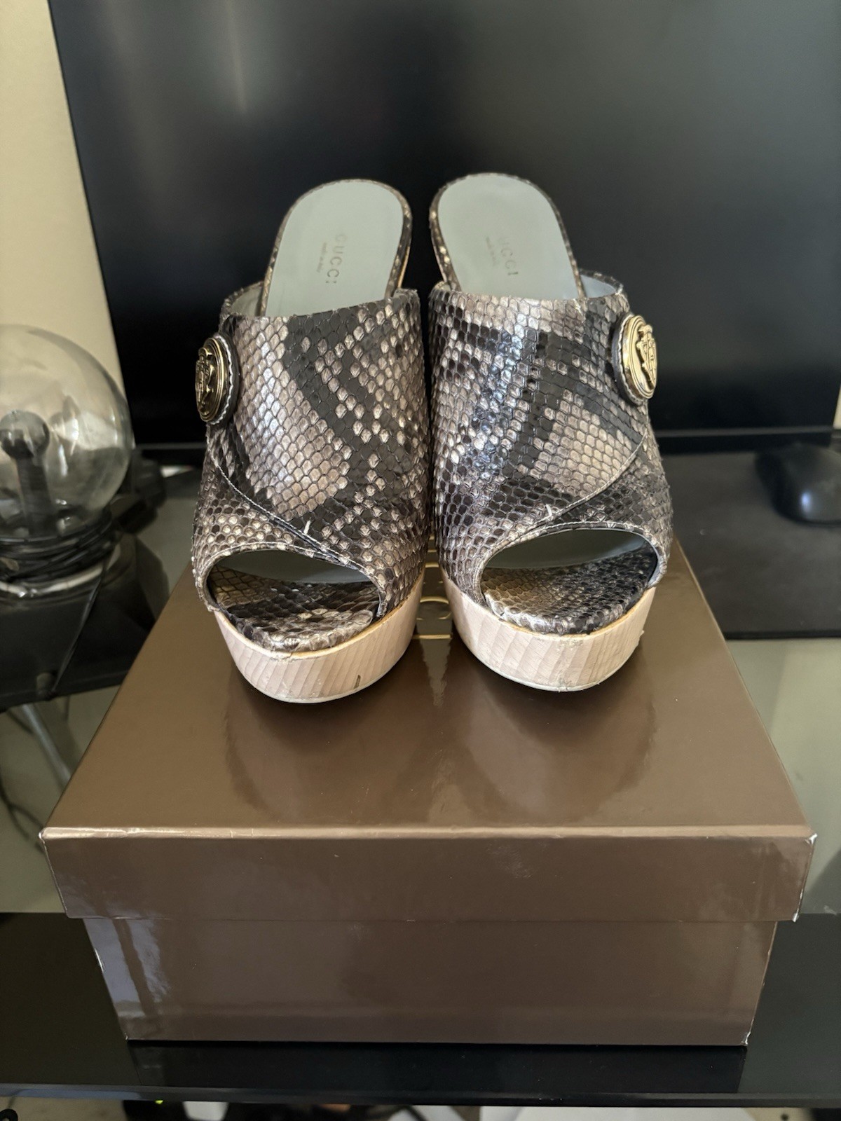Gucci Hysteria Accent Python Mules w/ Original Box - image 1