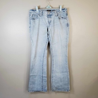 Y2K Aéropostale Skinny Flare Jeans Womens 11/12R 33x33 Faded 